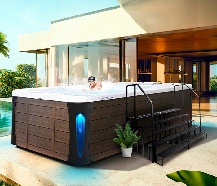 Calspas hot tub being used in a family setting - Valencia